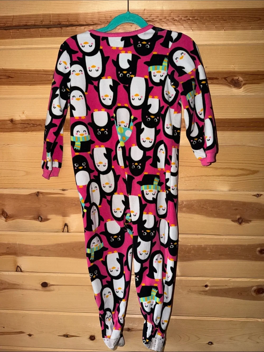 Carter's Pink Penguin Print Footed One-Piece Pajamas
